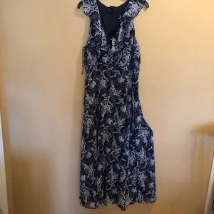 Ruffle Print Maxi Dress